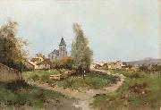 Eugene Galien-Laloue The path outside the village USA oil painting artist